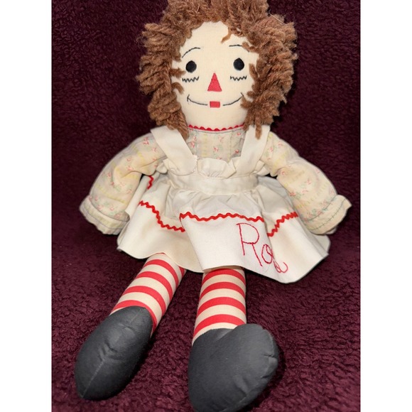 Handmade Other - Handmade Rosie Raggedy Ann Style Cloth Doll 18 Inch Plush Floral Dress Red Hair
